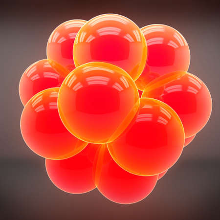 red 3d shine sphere abstraction