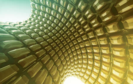 futuristic 3d plate abstraction background with conceptual designの写真素材