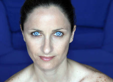 portrait of a female with blue eyesの写真素材