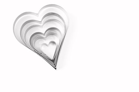 valentine heart shaped cookie cuttersの写真素材