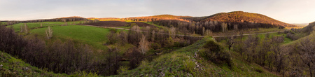 Spring in green valley, Russiaの写真素材