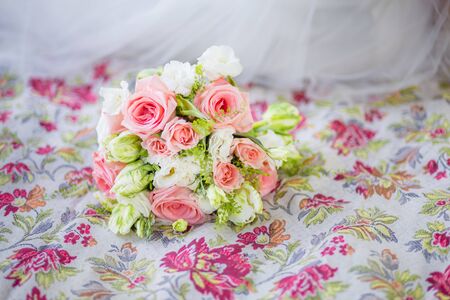 Wedding bouquet of colorful flowersの写真素材