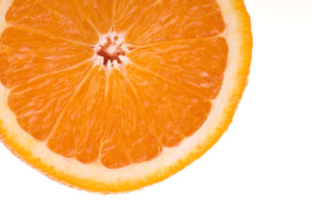 Fruity orange isolated on white - macroの写真素材