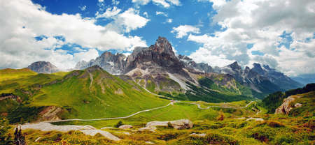 Italian Dolomiti - nice panoramic view of high mountainsの写真素材