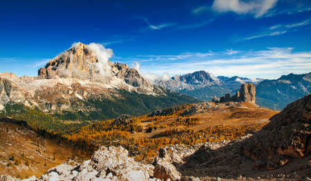 Italian dolomiti - nice panoramic view of mountainsの写真素材
