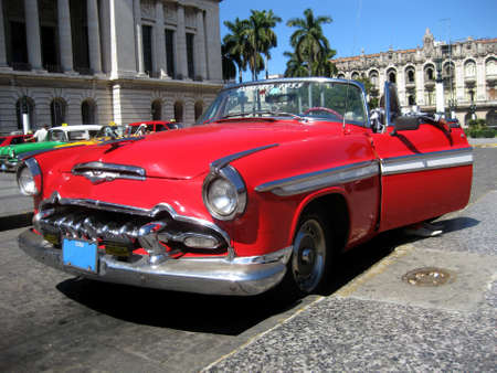 Red old cabrio car in Havana Cubaのeditorial素材