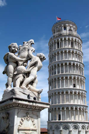 Famous leaning tower in Pisa  Italy  の写真素材