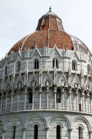Closeup view of baptistery in Pisa, Italy の写真素材