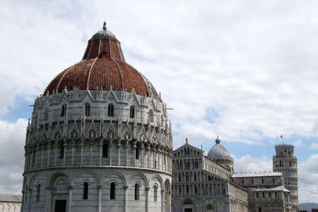 Famous Miracle square in Pisa  Italy , cloudy skyの写真素材