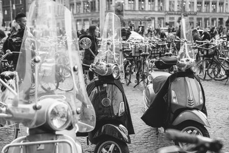 Amsterdam, The Netherlands, January 2, 2017: Everyday life in Amsterdam. Lifestyle.のeditorial素材