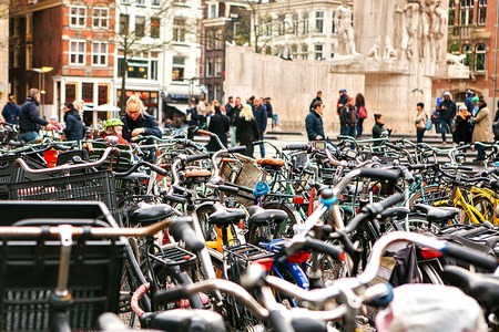 Amsterdam, The Netherlands, January 2, 2017: Everyday life in Amsterdam. Lifestyle.のeditorial素材