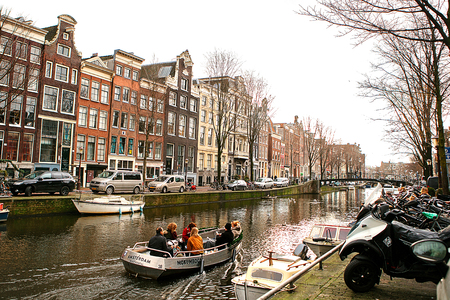 Amsterdam, The Netherlands, January 2, 2017: Everyday life in Amsterdam. Lifestyle.のeditorial素材