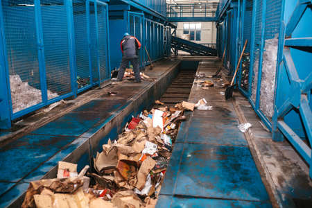 Waste processing plant. Technological process. Business for sorting and processing of waste.