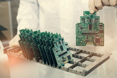 Factory for the production of chips. Computer expertの写真素材
