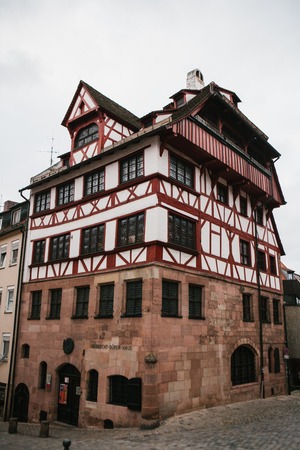 Germany, Nuremberg, December 27, 2016: Albrecht Durers House. A famous building in the city. Sight.のeditorial素材