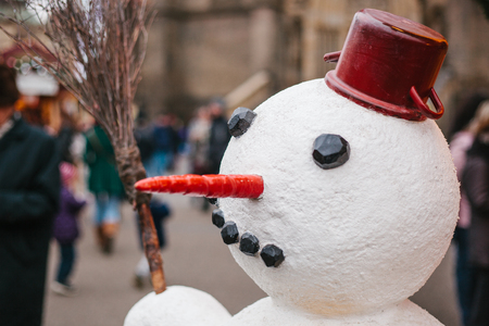 Snowman. Conceptual photo of the celebration of Christmas. Celebratory concept.の写真素材