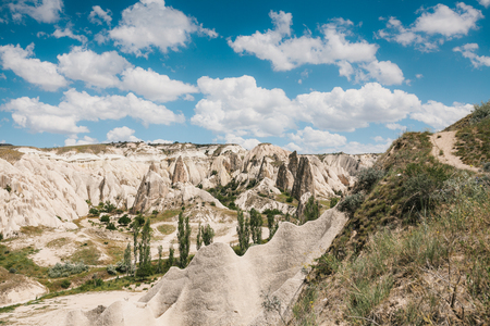 Beautiful view of the hills of Cappadocia. One of the sights of Turkey. Tourism, travel, beautiful landscapes, nature.の写真素材