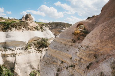 Beautiful view of the hills of Cappadocia. One of the sights of Turkey. Tourism, travel, beautiful landscapes, nature.の写真素材