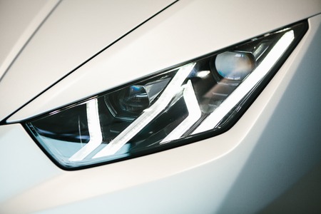 The headlight of the new car.