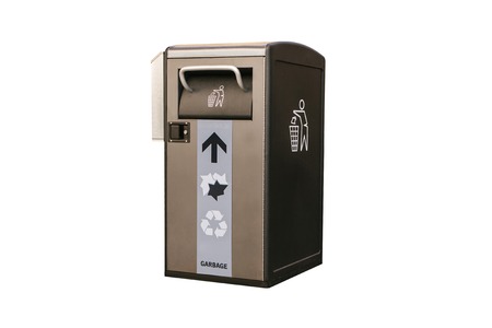 Modern smart bin isolated on white background. Waste collectionの写真素材