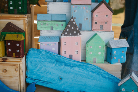Environmental and construction concept. Wooden houses.の写真素材