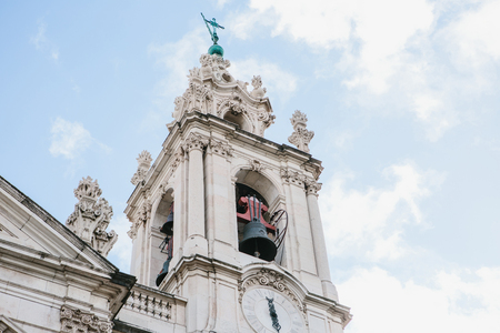 Basilica da Estrela cathedral in Lissbon, Portugal. Catholic cathedral and west Christianity. Architectural sight in historic center in Baroque and classicism styleの写真素材