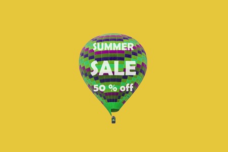 illustration in a minimalistic style summer sale. Creative idea of the sale