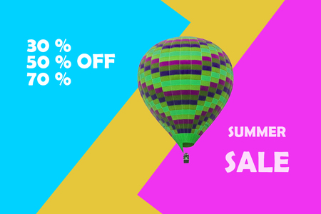 illustration in a minimalistic style summer sale. Creative idea of the saleの写真素材