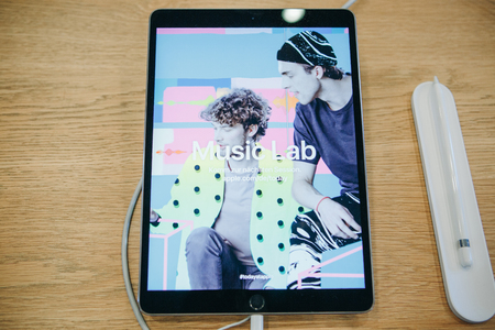 Berlin, August 29, 2018: Sale of new ipad in the official store of Apple in Berlin.
