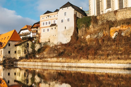 Beautiful view of the ancient architecture in Cesky Krumlov in the Czech Republic.の写真素材
