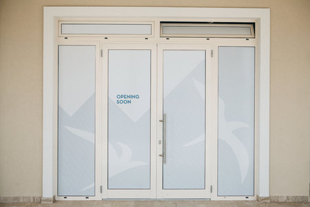 The inscription on the door - opening soon.