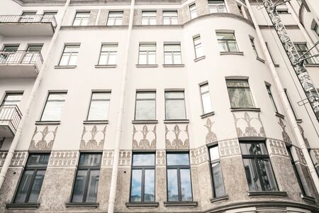 Apartment building with a lot of windows.の写真素材