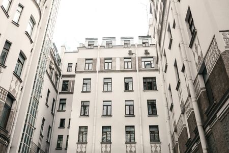 Apartment building with a lot of windows.の写真素材