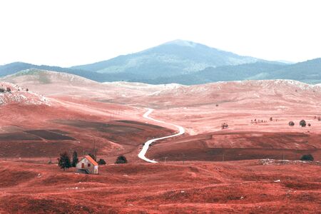 Amazingly beautiful autumn landscape in the highlands.の写真素材