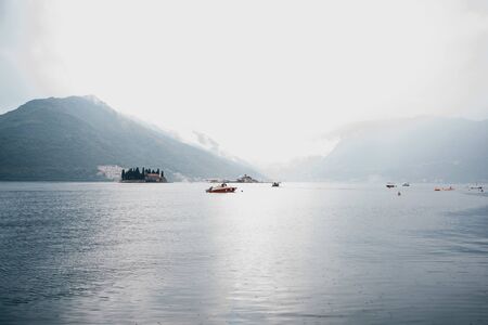 Beautiful view of the Bay of Kotor in Montenegro near the city of Perastの写真素材