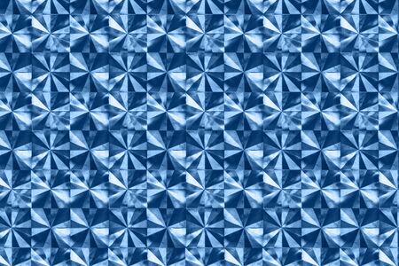 Trendy abstract holographic mosaic background in classic blue color.