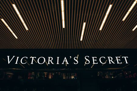 Turkey, Istanbul, December 20, 2019: Victoria Secret sign at the entrance to the storeのeditorial素材