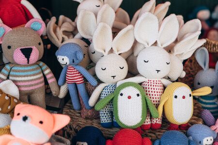 Many different childrens toys. Happy childhood or game for a child.の写真素材