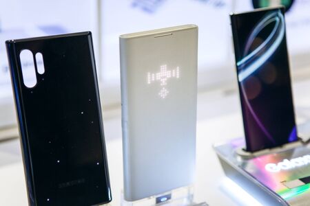 Turkey, Istanbul, December 20, 2019: View covers for Samsung Galaxy Note 10 plus from Samsung