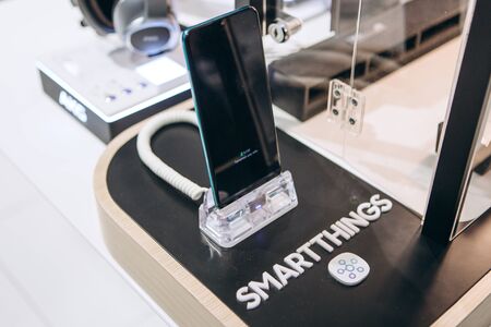 New modern cell phone from Samsung based on the Android operating systemのeditorial素材