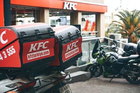 Istanbul, December 29, 2019 - KFC fast food restaurant food delivery