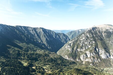 Beautiful natural landscape in Montenegro. Mountains against the blue sky.の写真素材