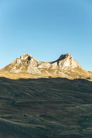 Beautiful view of the mountain called Saddle in the Durmitor National Park in Montenegro in the fall.の写真素材