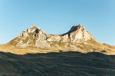 Beautiful view of the mountain called Saddle in the Durmitor National Park in Montenegro in the fall.の写真素材