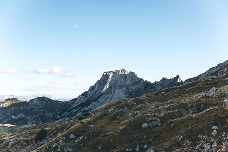 Beautiful natural landscape in Montenegro. Mountains against the blue sky.の写真素材