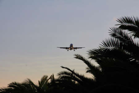 Aircraft at Approach to Ibiza Airportの写真素材
