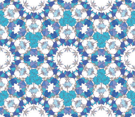 Seamless pattern with bellflowers. Floral ornament. Backgroundのイラスト素材