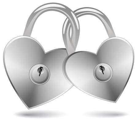 Locked Hearts. Padlocks in the shape of a heart.のイラスト素材