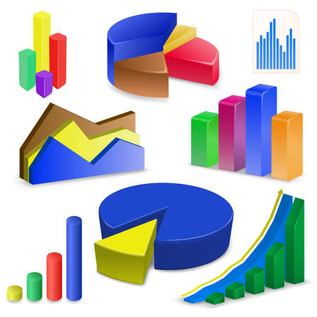 Charts and Graphs Collection. Reports set.のイラスト素材