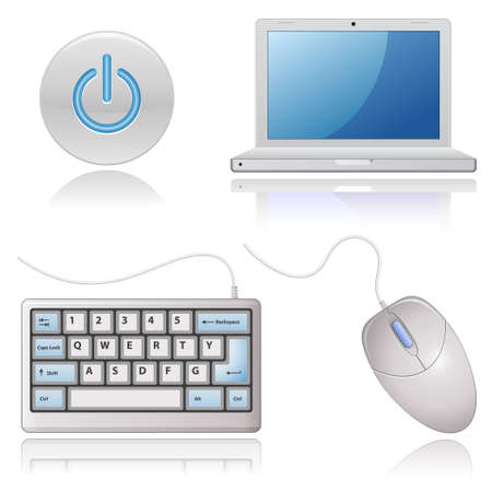 Universal Web Icons - Computers. Highly detailed icons with a reflection.のイラスト素材